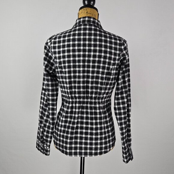 Love Tree Black White Check Button‎ Up Shirt L Long Sleeve Cotton Flannel - Picture 3 of 10